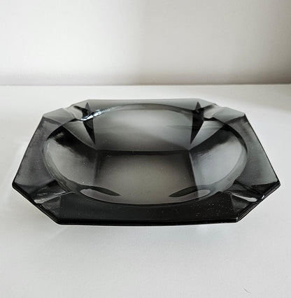 Retro Vintage Smoked Glass Ashtray