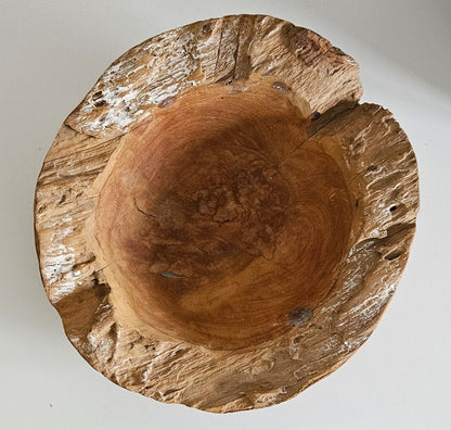 Vintage Rustic Wooden Bowl/Centrepiece