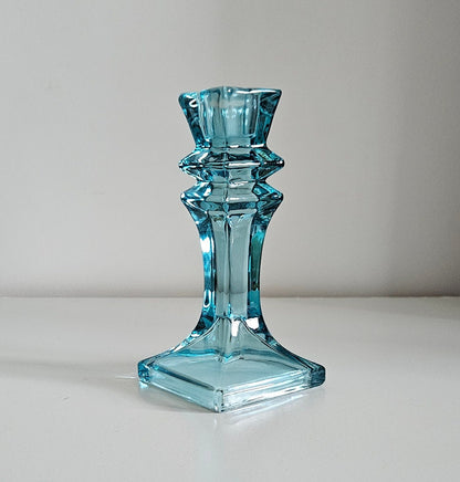 Retro Turquoise Glass Candlestick