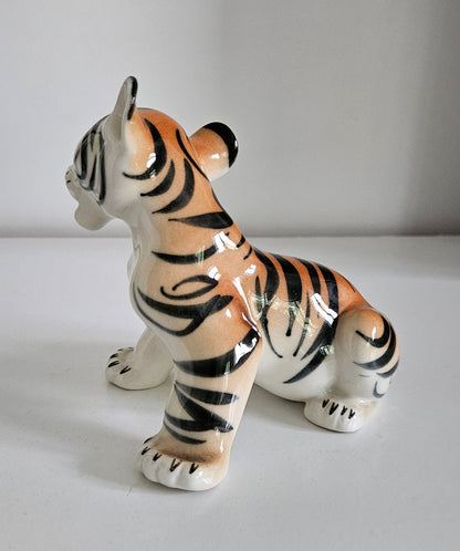 Mid-Century Lomonosov Porcelain Tiger Cub Figurine