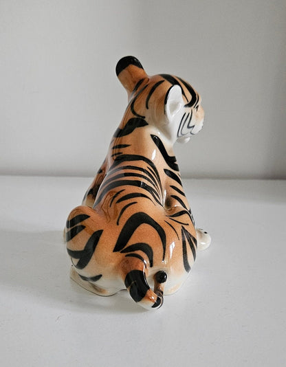 Mid-Century Lomonosov Porcelain Tiger Cub Figurine