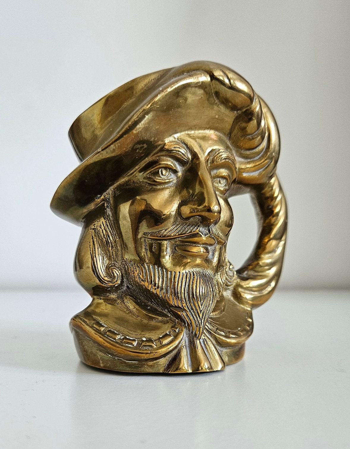 Vintage Small Brass Toby Jug