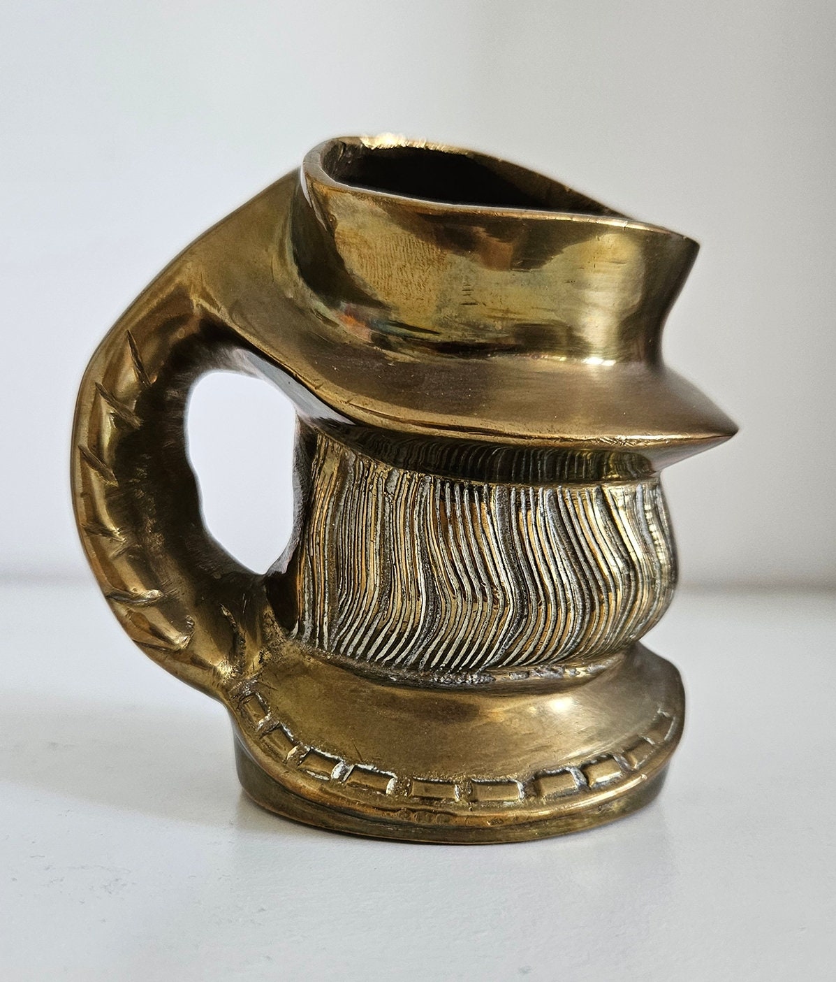 Vintage Small Brass Toby Jug