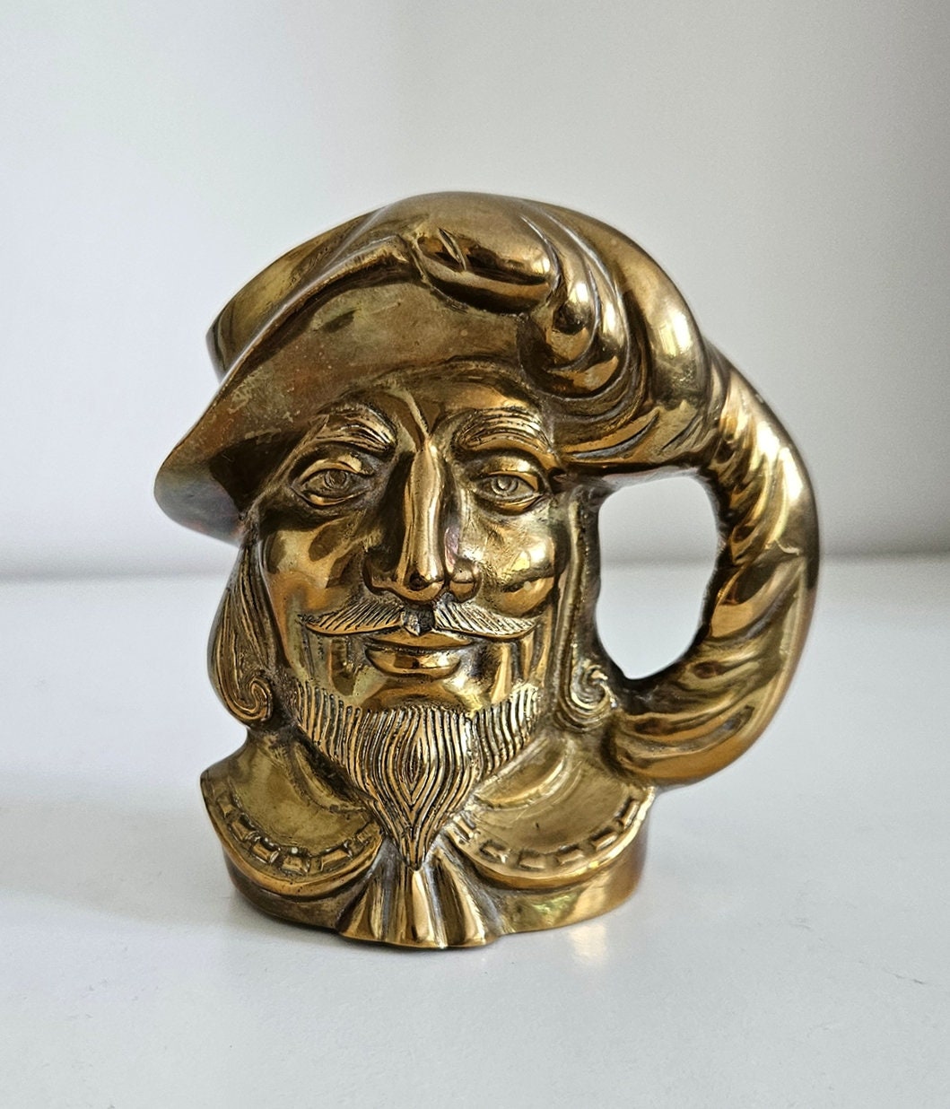 Vintage Small Brass Toby Jug