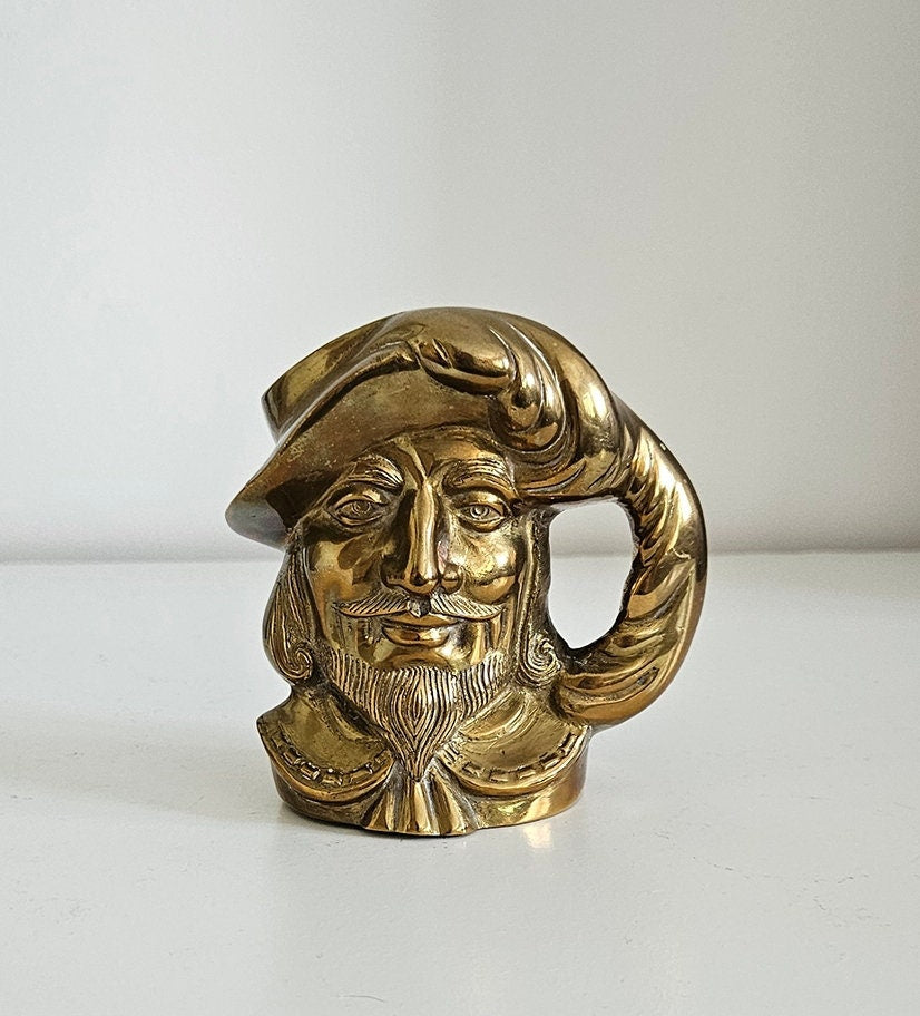 Vintage Small Brass Toby Jug