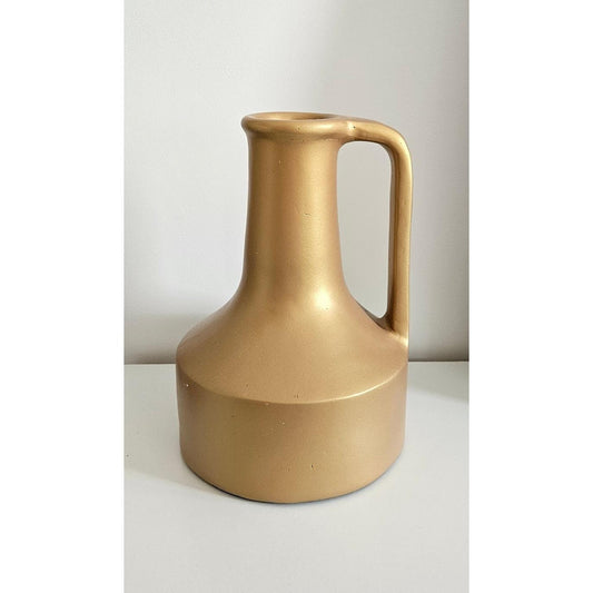 Large & Heavy Pottery Vase With Handle