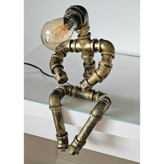 Industrial Style Metal Pipe Man Table Lamp