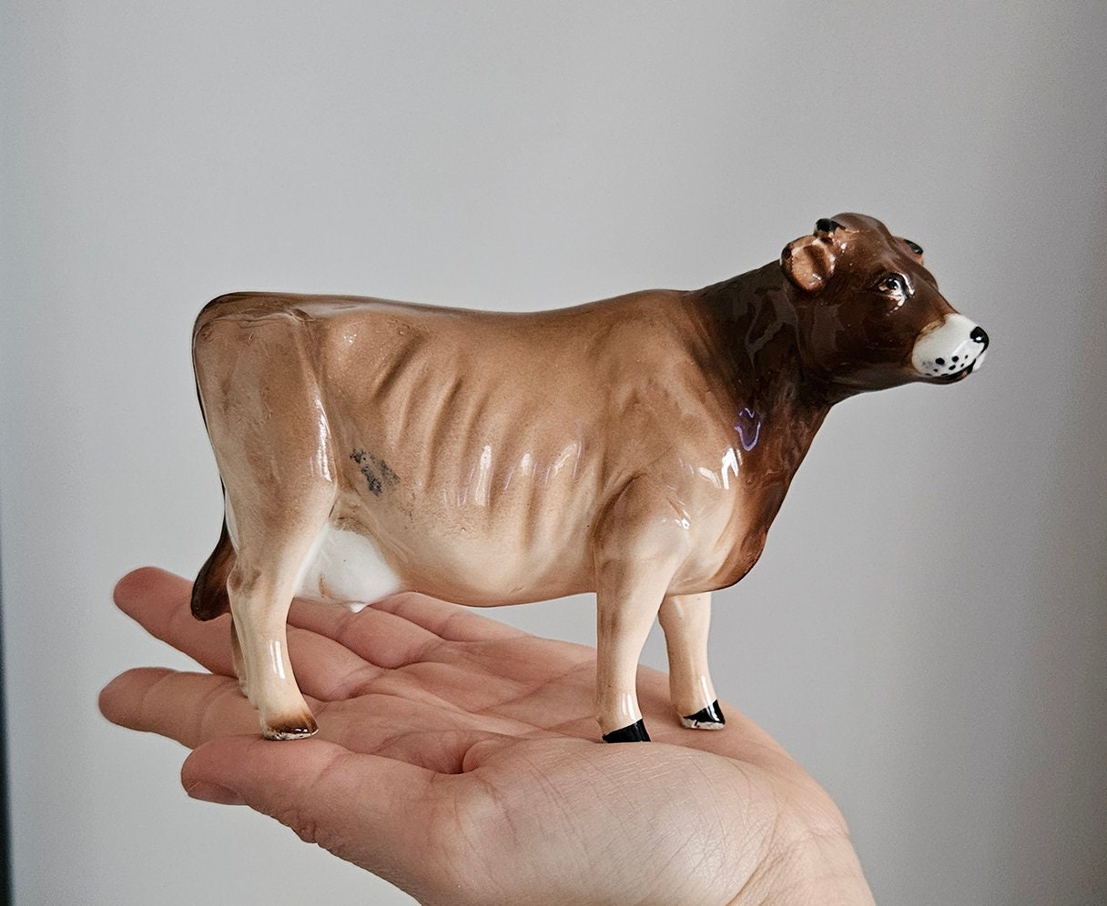 Vintage Porcelain Cow Figurine