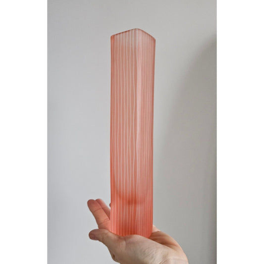 Penelope Wurr Contemporary Sandblasted Striped Art Glass Vase