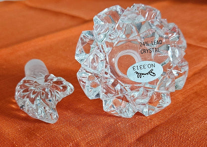 Vintage 24% Lead Crystal Art Glass Perfume Bottle With Stopper
