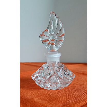 Vintage 24% Lead Crystal Art Glass Perfume Bottle With Stopper