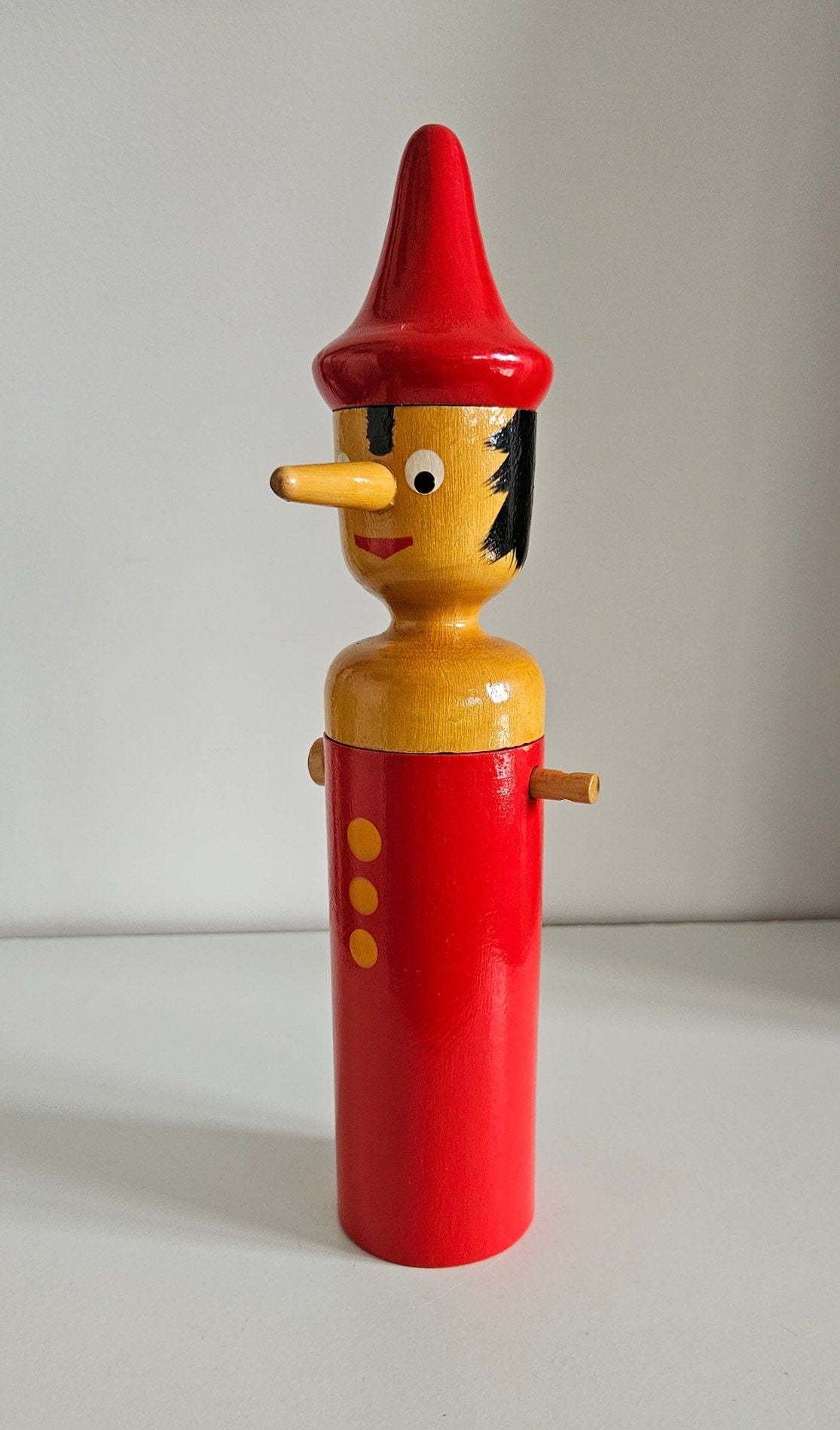 Vintage Wooden Pinocchio Money Bank/Money Box