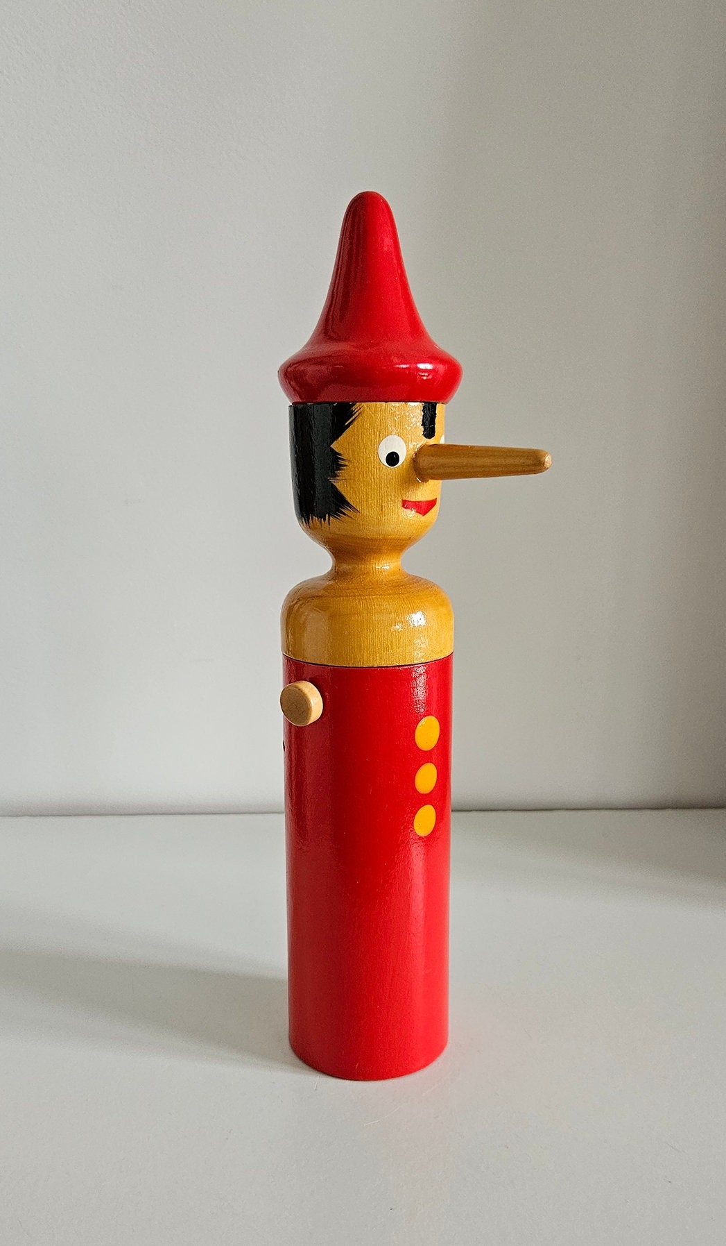 Vintage Wooden Pinocchio Money Bank/Money Box