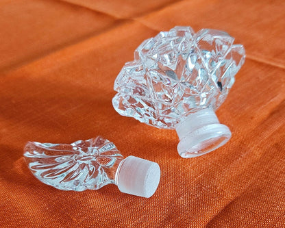 Vintage 24% Lead Crystal Art Glass Perfume Bottle With Stopper