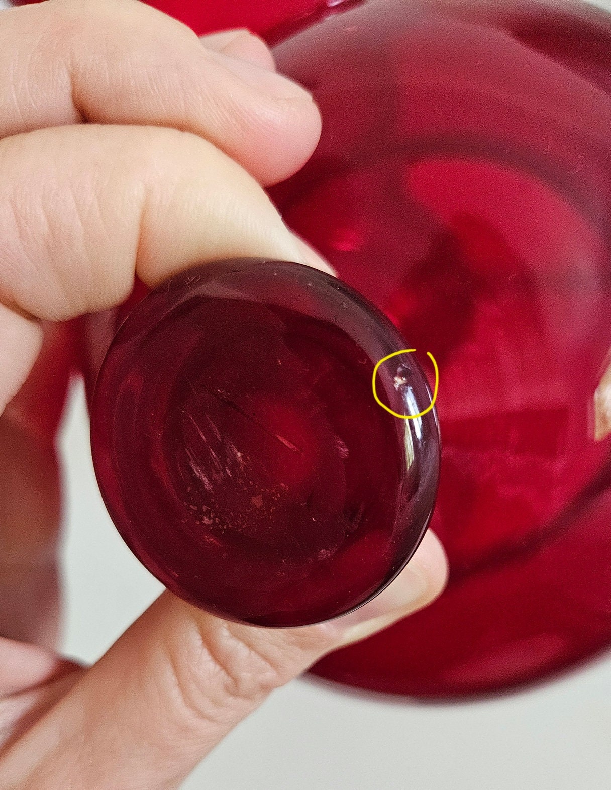 Vintage Italian Empoli Ruby Red Glass Apothecary Style Jar