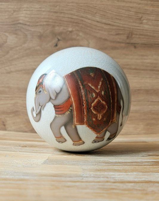 Vintage Elephant Design Decorative Ceramic Ball