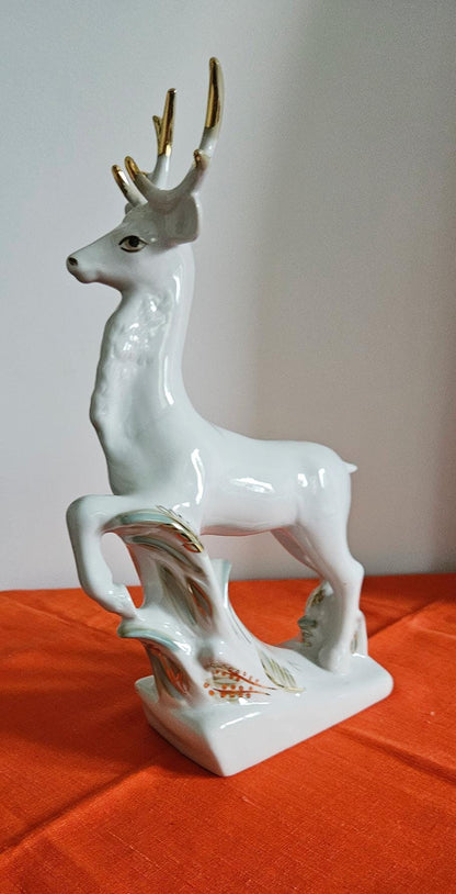 Vintage Soviet Polonne Porcelain Deer Figurine