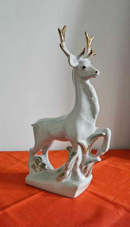 Vintage Soviet Polonne Porcelain Deer Figurine