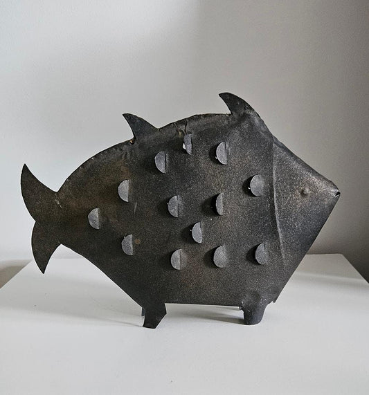 Vintage Metal Fish Candle Lantern