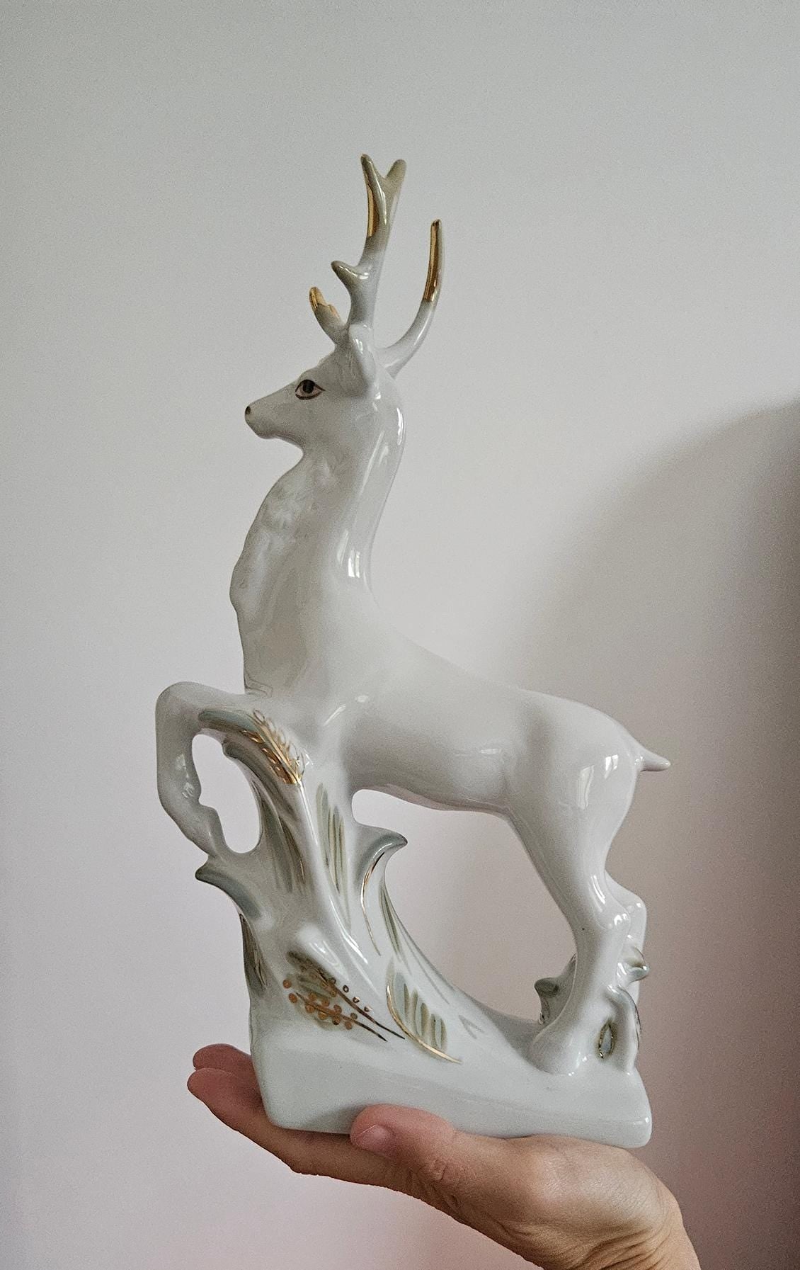 Vintage Soviet Polonne Porcelain Deer Figurine