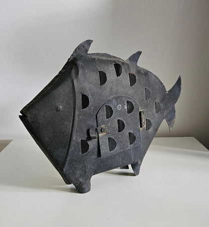Vintage Metal Fish Candle Lantern