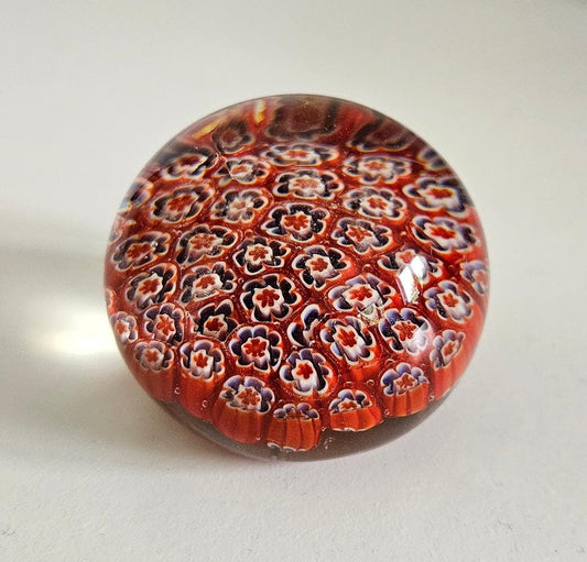 Vintage Millefiori Art Glass Paperweight