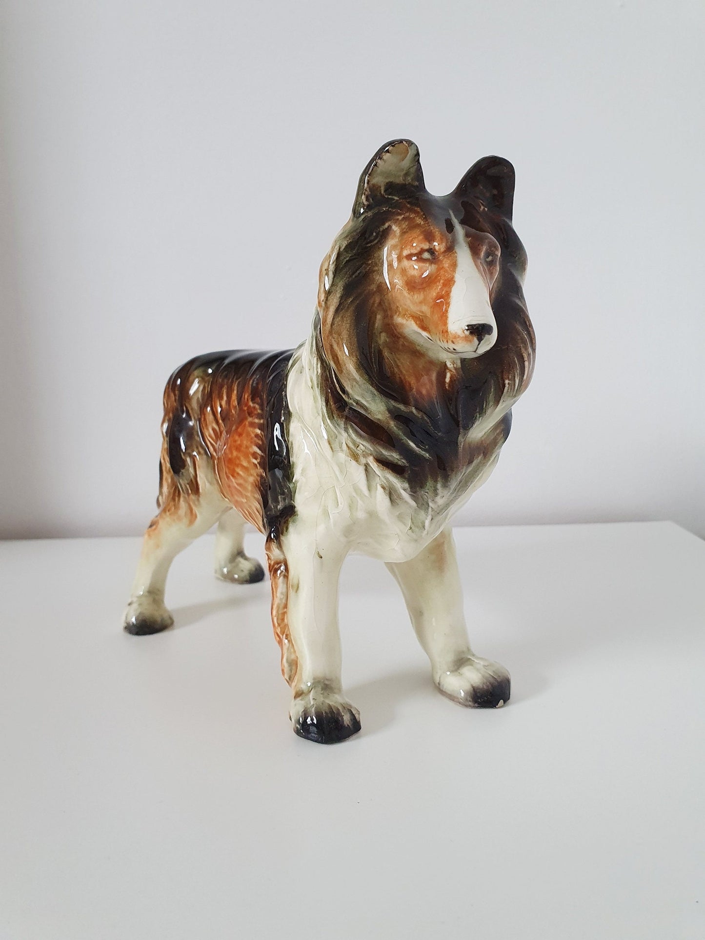 Vintage Large Ceramic Collie Dog Breed "Lassie" Statue/Figurine-Made In Japan