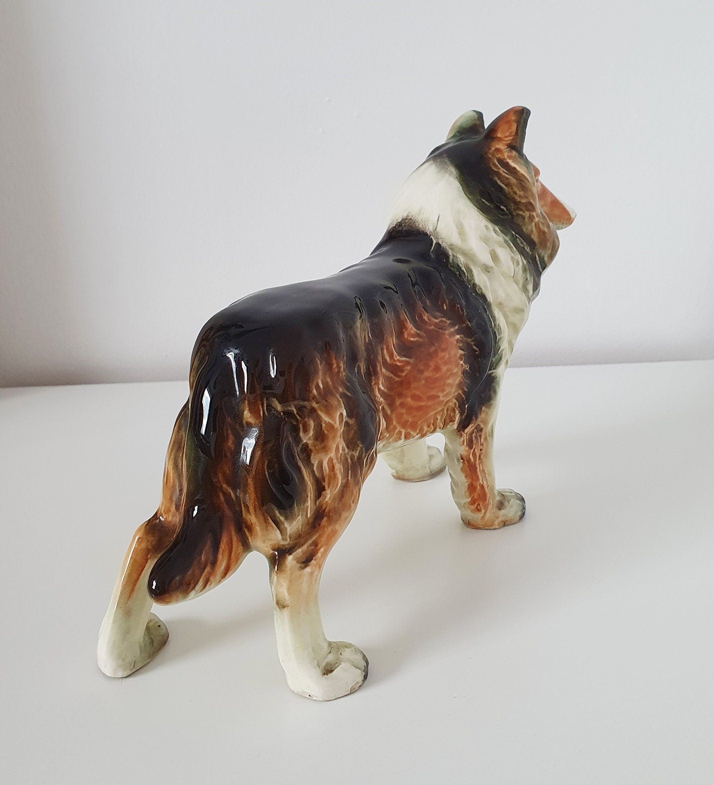 Vintage Large Ceramic Collie Dog Breed "Lassie" Statue/Figurine-Made In Japan