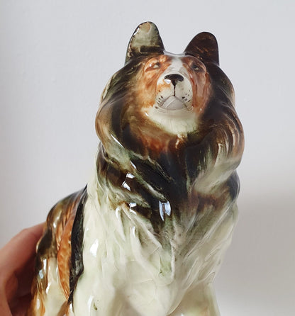 Vintage Large Ceramic Collie Dog Breed "Lassie" Statue/Figurine-Made In Japan