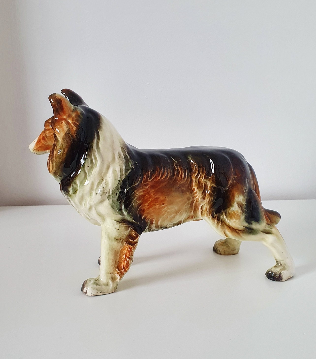 Vintage Large Ceramic Collie Dog Breed "Lassie" Statue/Figurine-Made In Japan