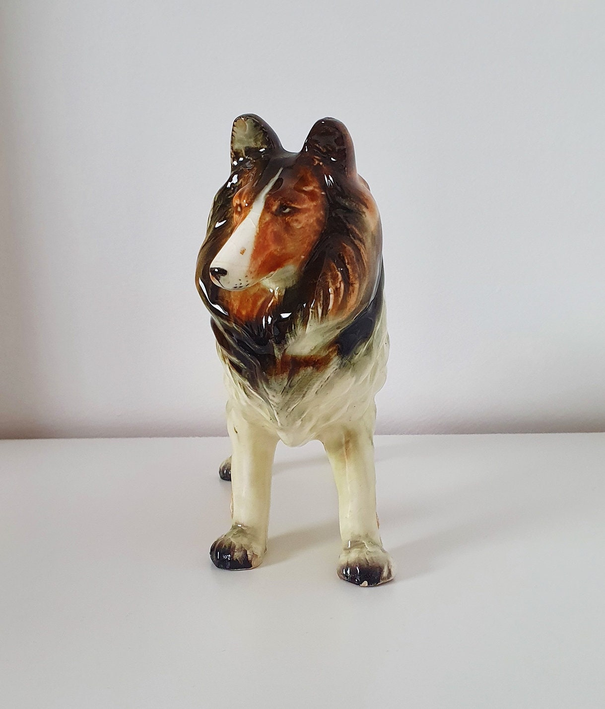 Vintage Large Ceramic Collie Dog Breed "Lassie" Statue/Figurine-Made In Japan