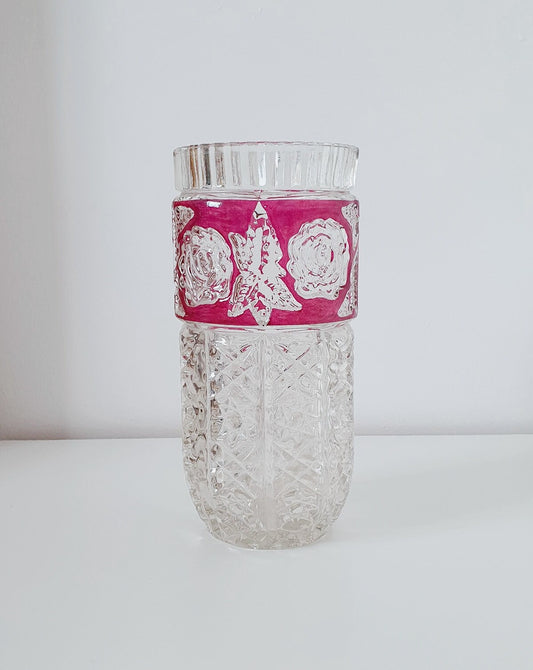 Pretty Vintage Heavy Glass Vase