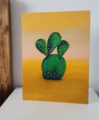 Original Acrylic Painting, "Cactus In The Desert" Painting, Contemporary Art, Canvas Panel