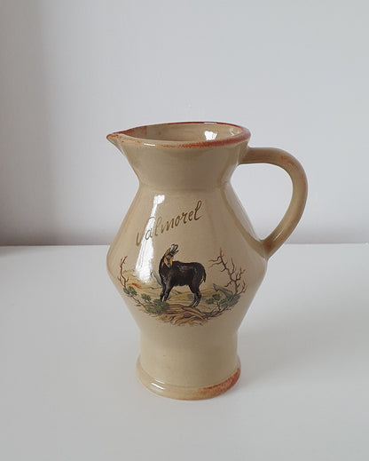 Vintage Ceramic Souvenir Jug From Valmorel, France