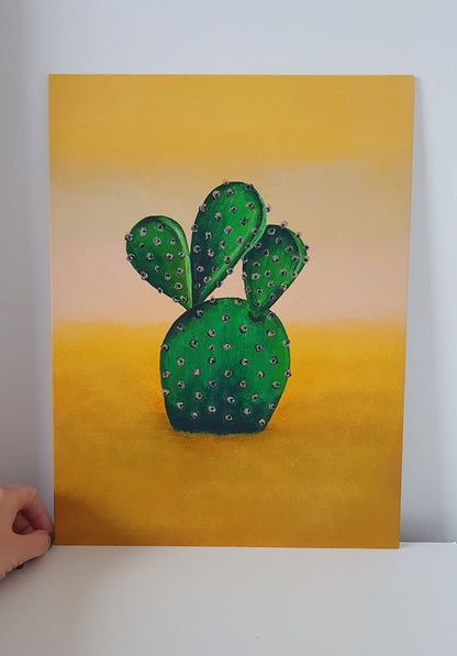 Original Acrylic Painting, "Cactus In The Desert" Painting, Contemporary Art, Canvas Panel