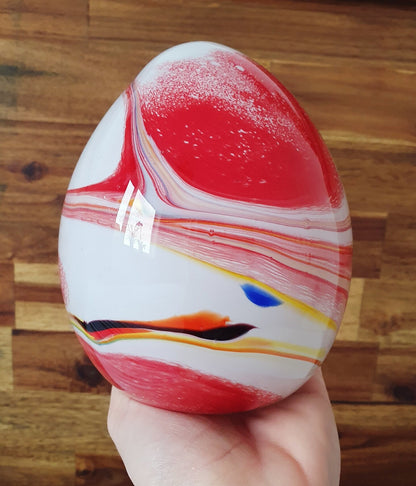 Lovely Vintage Large Egg Shaped Art Glass Paperweight