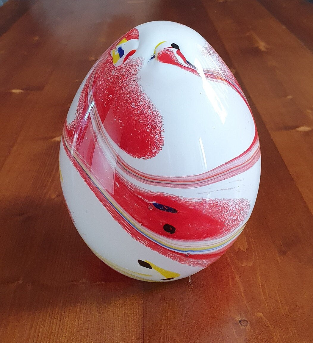 Lovely Vintage Large Egg Shaped Art Glass Paperweight