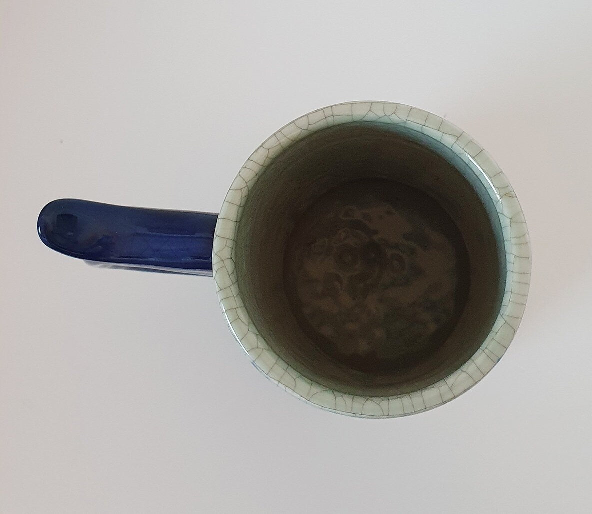 Victorian Ware Blue Transferware Ironstone Tankard With Crackle Glaze