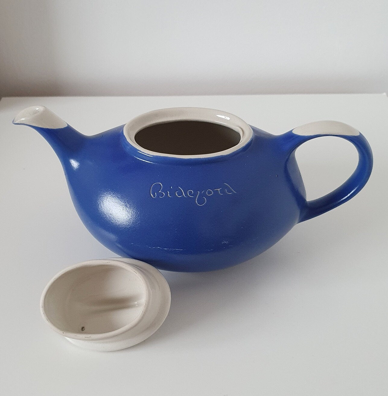 Vintage Devon Blueware Pottery Teapot