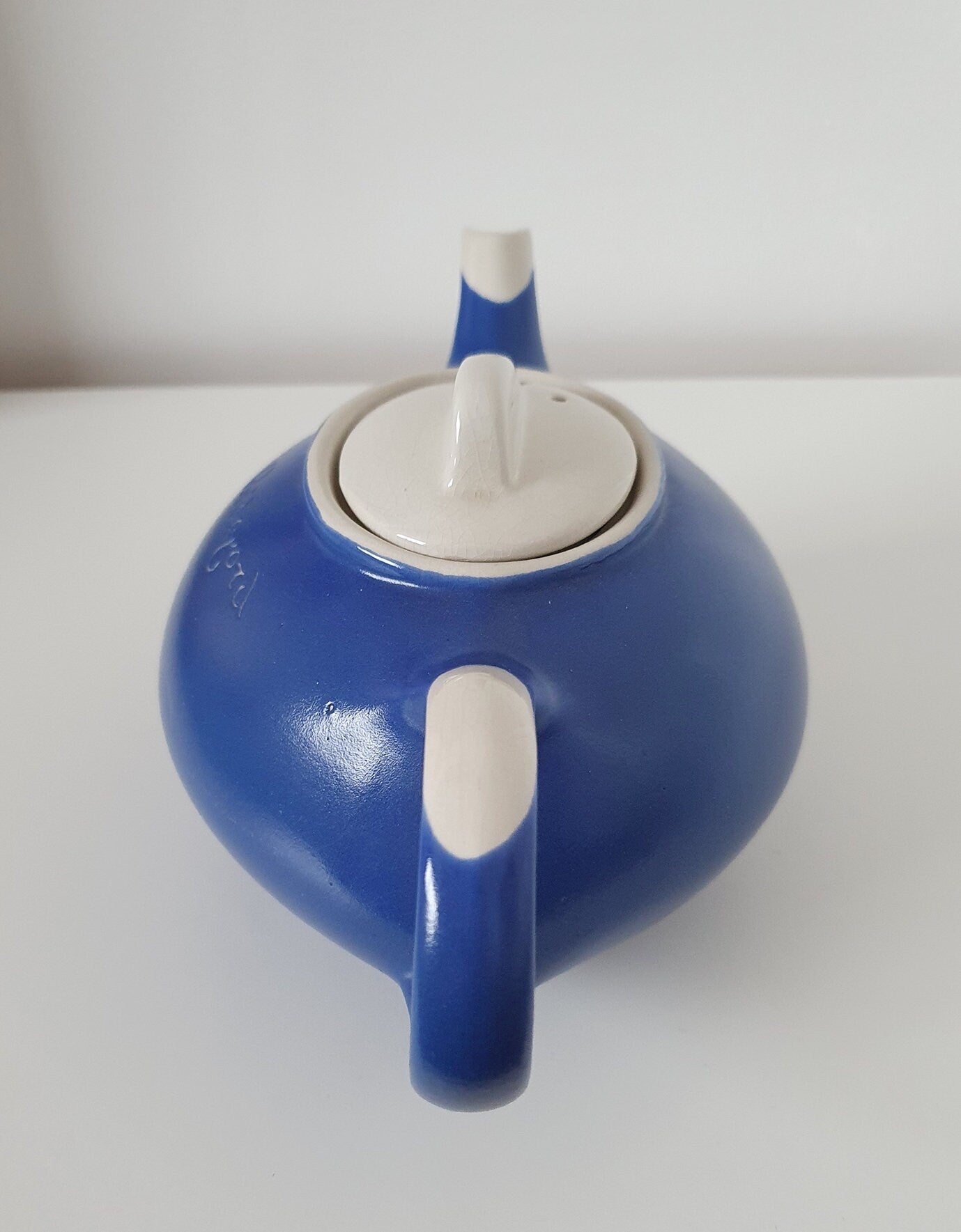 Vintage Devon Blueware Pottery Teapot