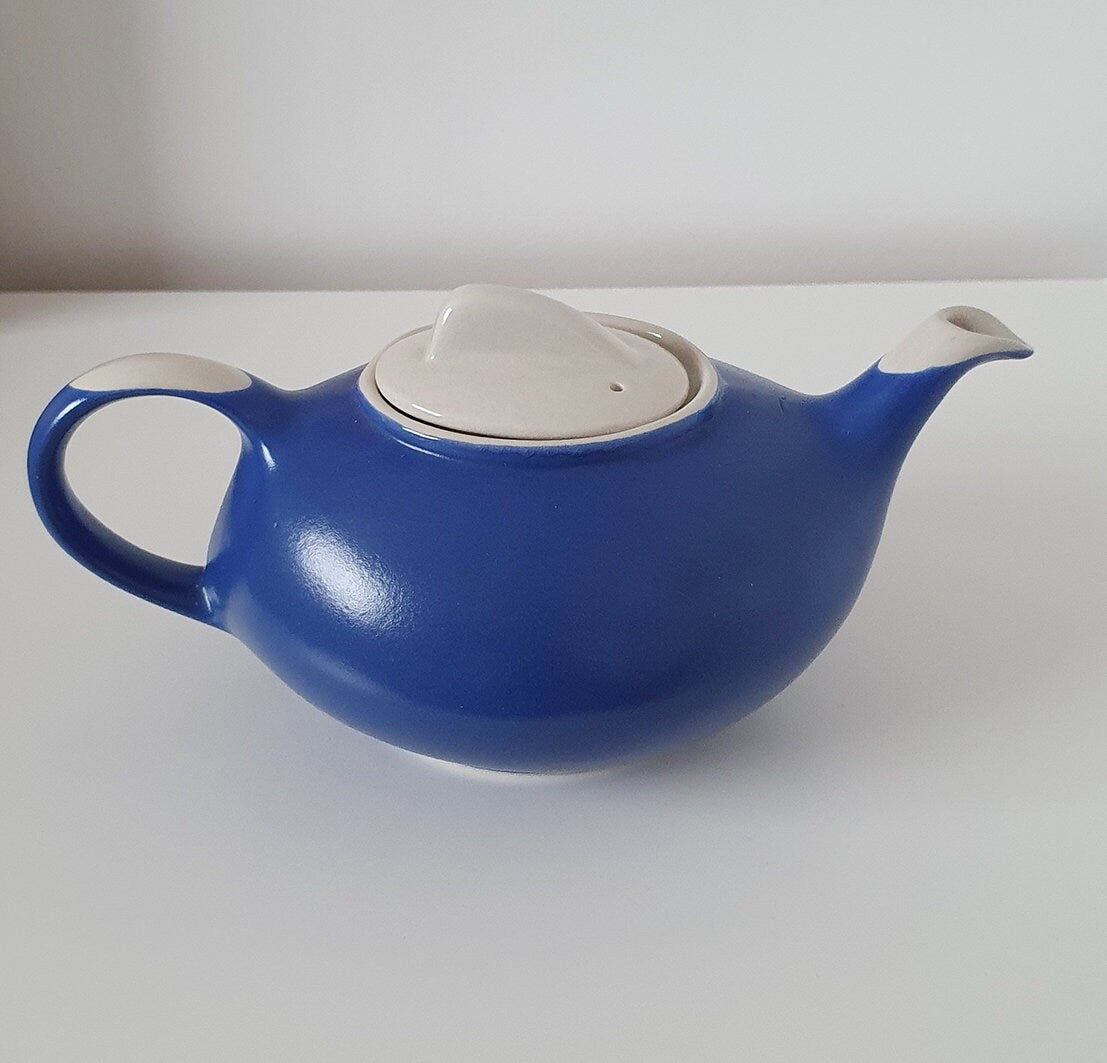 Vintage Devon Blueware Pottery Teapot