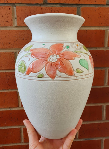 Gorgeous Decorative White Vase In Floral Design