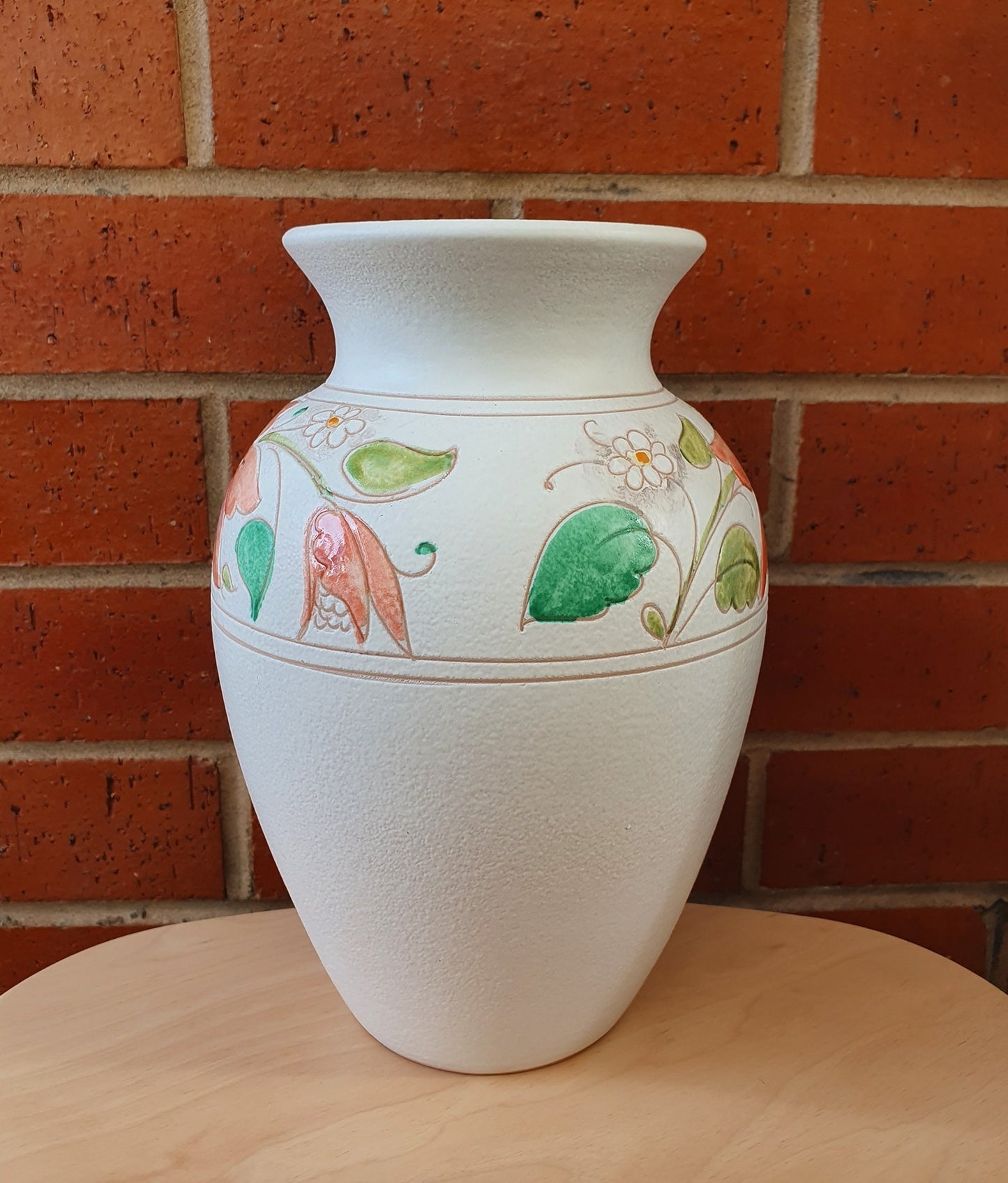 Gorgeous Decorative White Vase In Floral Design