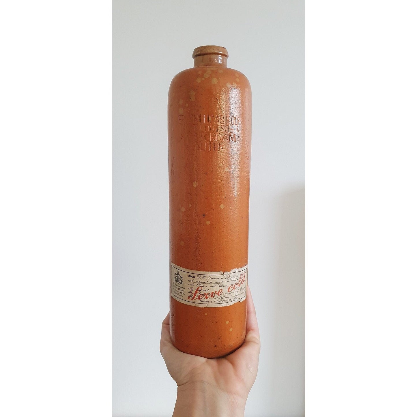 Antique Erven Lucas Bols Het Lootsje AMSTERDAM Stoneware Bottle