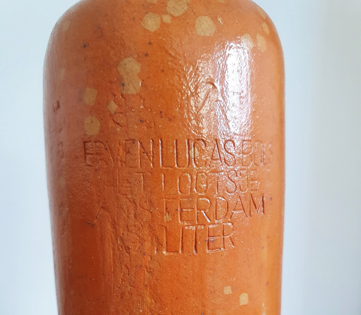 Antique Erven Lucas Bols Het Lootsje AMSTERDAM Stoneware Bottle