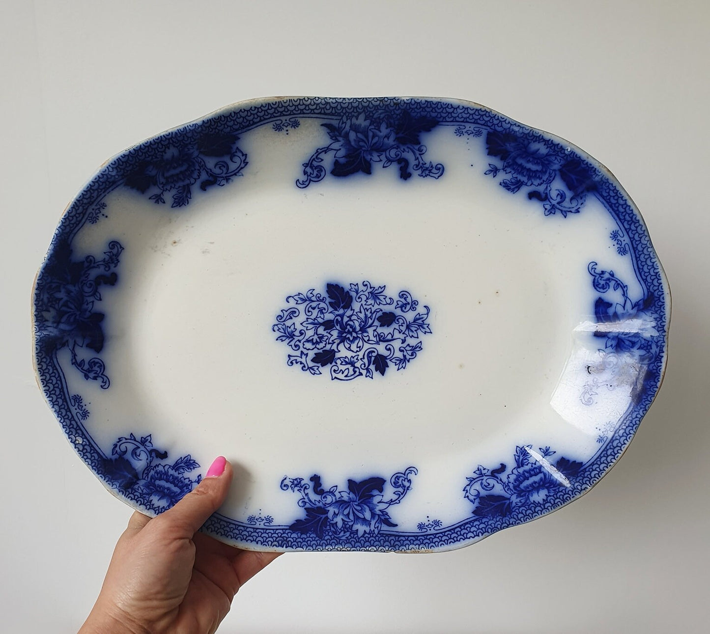 Antique John Maddock & Sons Royal Vitreous Roseville Oval Platter