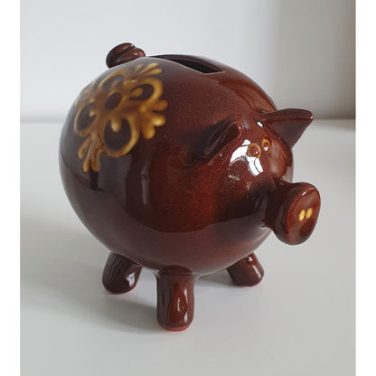 Mid Century Modern Piggy Bank/Money Box With Stopper