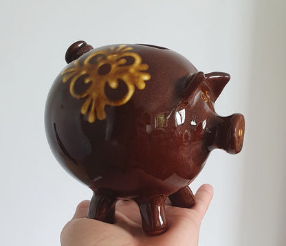 Mid Century Modern Piggy Bank/Money Box With Stopper