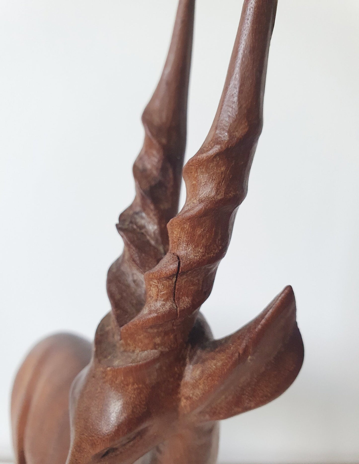 Mid-Century Modern Carved Teak Antelope/Deer/Gazelle