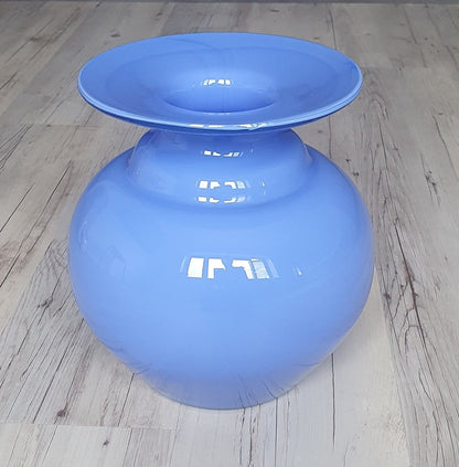 Mid-Century Large Art Cased Glass Vase In Blue